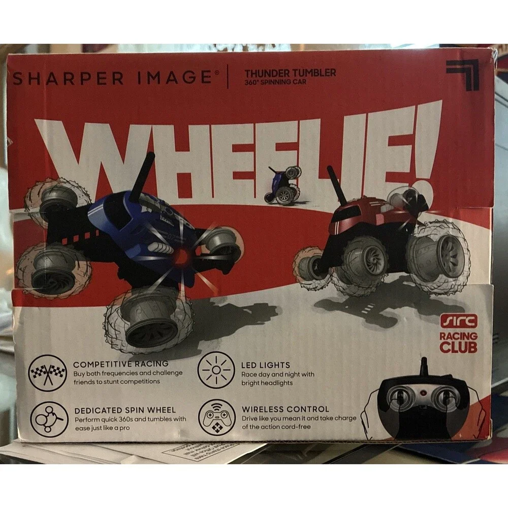 Sharper Image 360 Degree Spinning RC Car Red Thunder Tumbler Remote Control